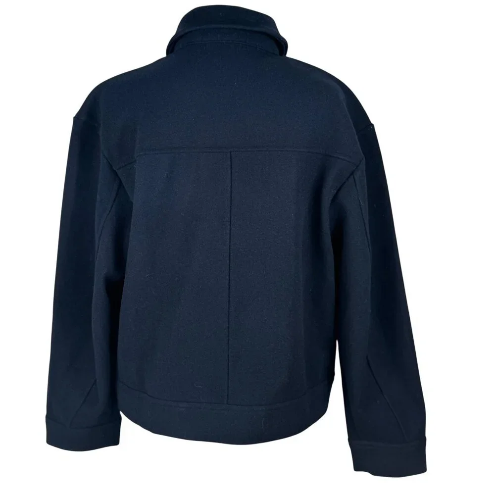 Banana Republic Melton Volume Preppy Jacket in Navy Blue Size Medium - Picture 4 of 11